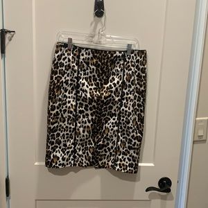 White House Black Market Leopard pencil skirt